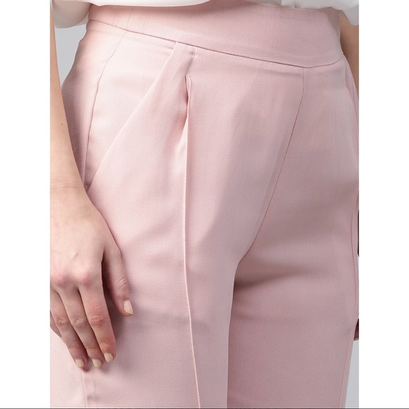 Regular Fit Baby Pink Solid Trousers! Size: Medium - Picture 4 of 8